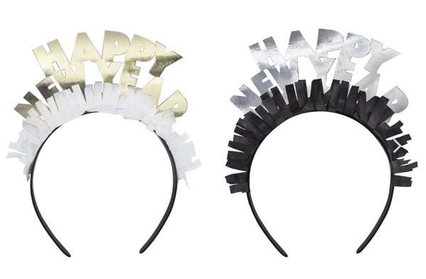 HAT - NYE GOLD & SILVER HEADBAND TIARAS - PACK OF 48