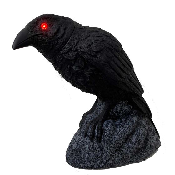 ANIMATED HEAD TURNING CROW WITH SOUND, MOVES & LIGHTS