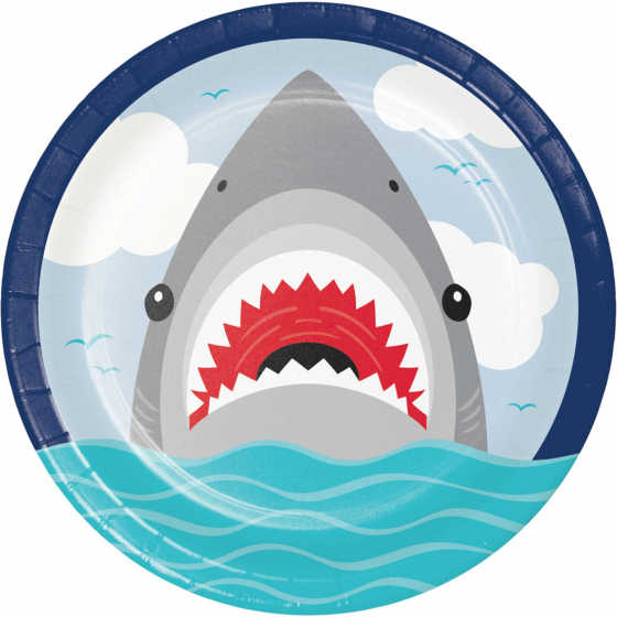 SHARK PARTY DINNER PLATES PACK OF 8