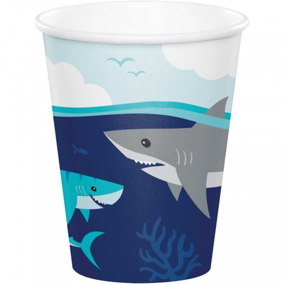 SHARK PARTY CUPS - PACK OF 8