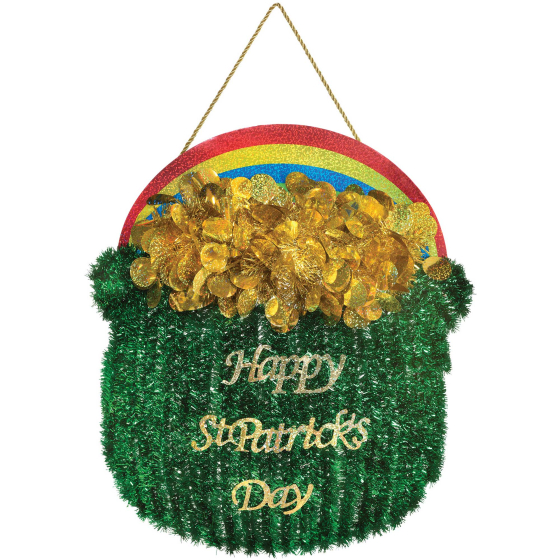 ST PATRICK'S DAY HANGING POT OF GOLD DECORATION
