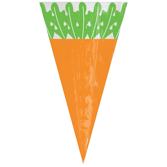 EASTER CARROT SHAPE TREAT CANDY BAGS - PACK OF 15
