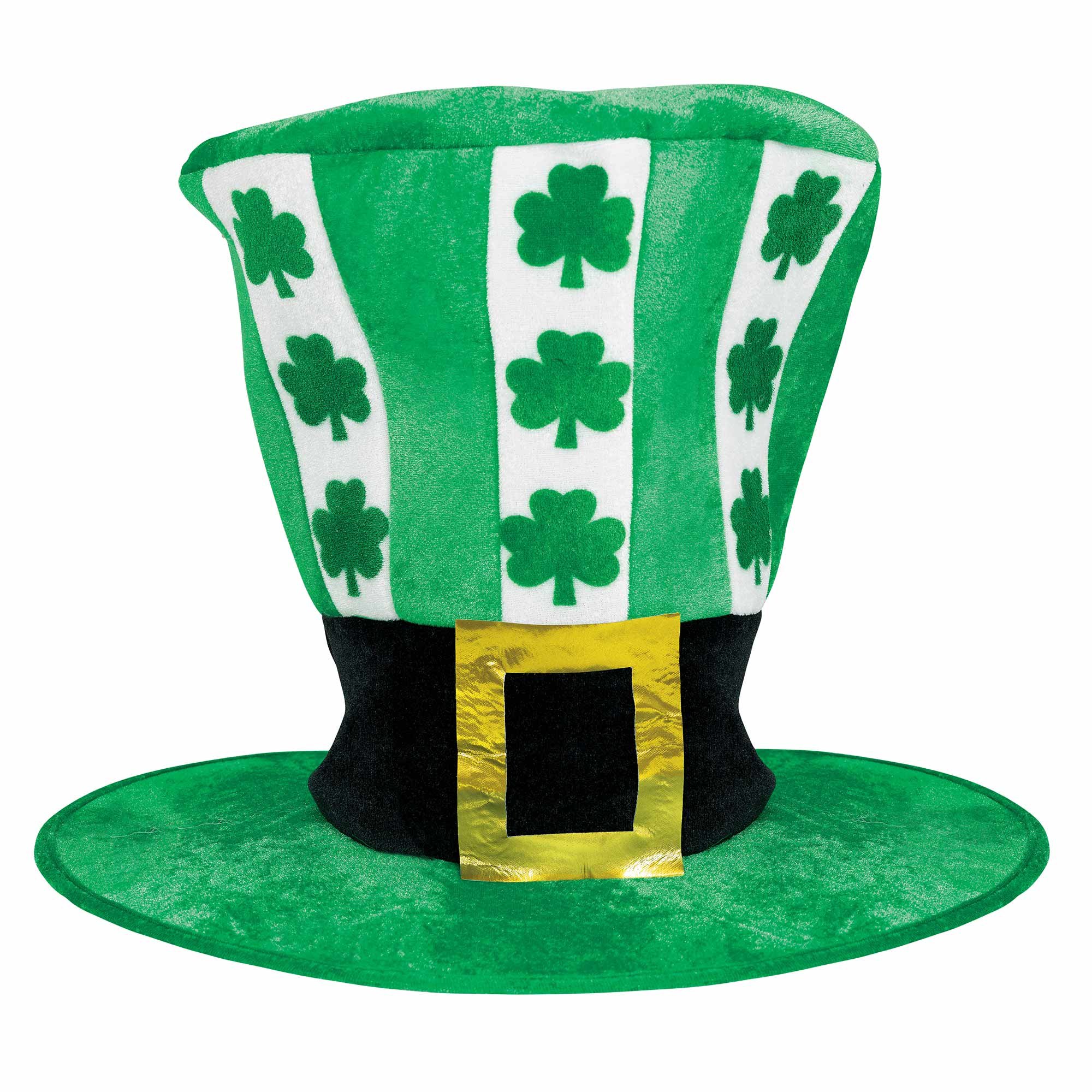 ST PATRICKS DAY VELOUR HAT WITH GOLD BUCKLE