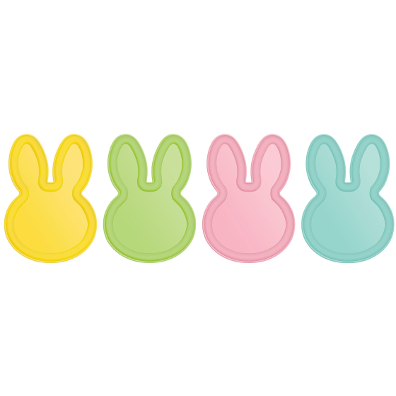 EASTER BUNNY SHAPED MELAMINE PLATES - PACK OF 4