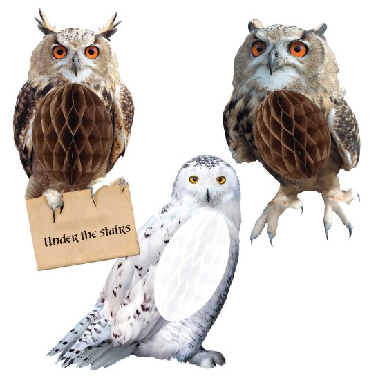 HARRY POTTER HALLOWEEN HONEYCOMB OWLS - PACK OF 3