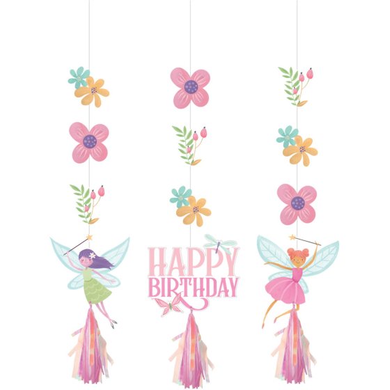 FAIRY FOREST HANGING STRING CUTOUTS & TASSEL DECORATION