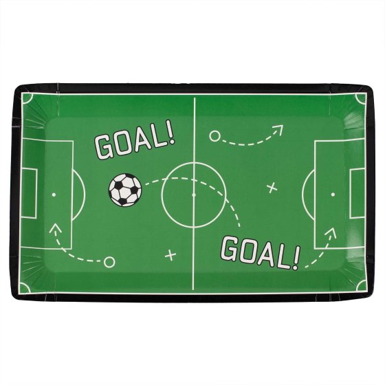 KICKER PARTY SOCCER FIELD SHAPED PAPER PLATES - PACK OF 8