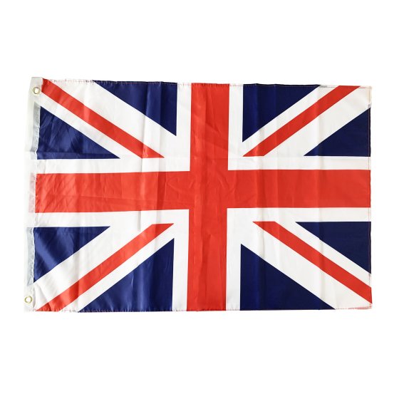 BRITISH PATRIOTIC LARGE UNION JACK MATERIAL FLAG WITH EYELETS