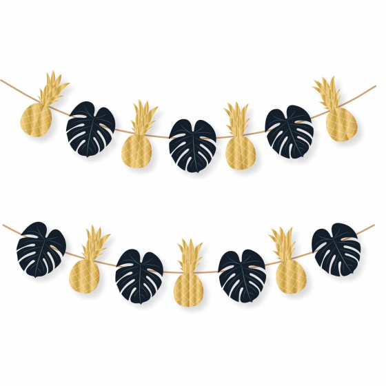 TROPICAL PALM LEAVES & PINEAPPLES STRING GARLAND