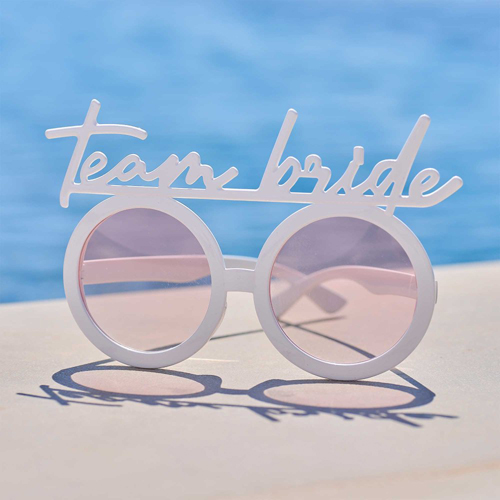 HEN'S WEEKEND 'TEAM BRIDE' GLASSES WITH TINTED LENSES