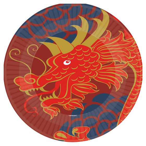 CHINESE NEW YEAR DRAGON DINNER PLATES - PACK OF 8