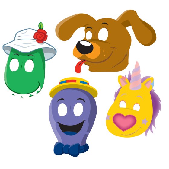 WIGGLES ANIMALS PARTY MASKS PACK OF 8