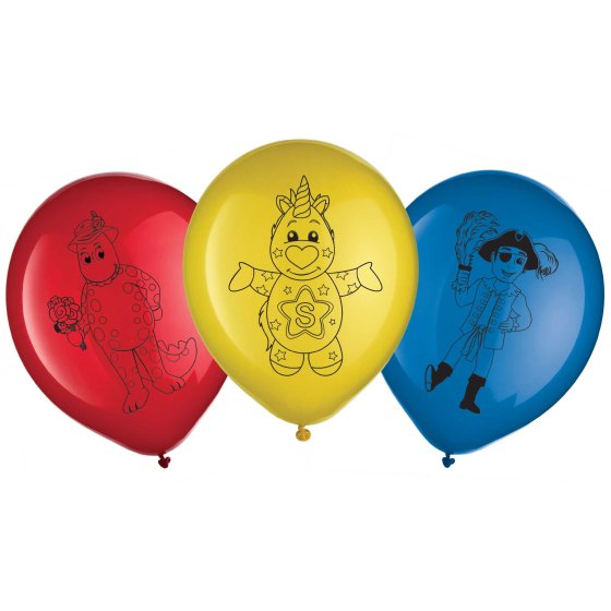 BALLOONS LATEX - WIGGLES PARTY PACK OF 8