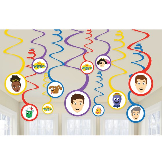 WIGGLES PARTY HANGING SPIRAL DECORATIONS