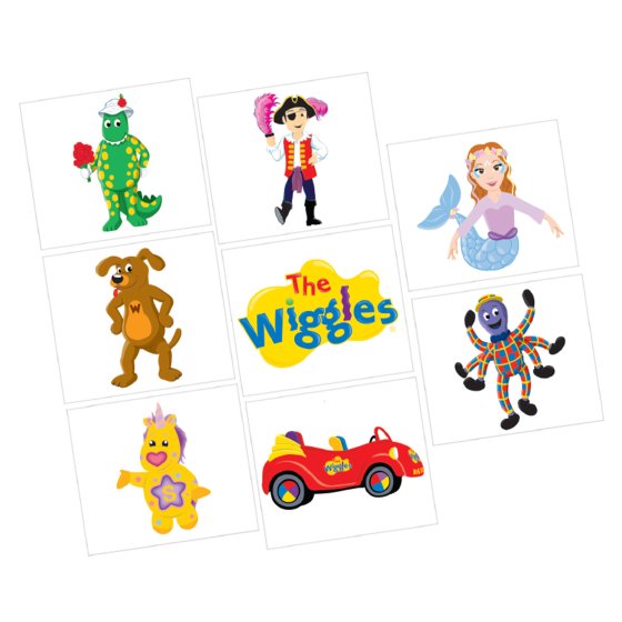 PARTY FAVOURS - WIGGLES PARTY TATTOOS PACK OF 8