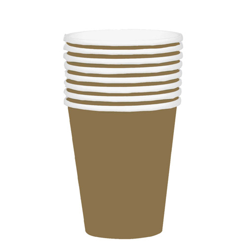 DISPOSABLE CUPS PAPER - GOLD 354ML - PACK OF 20