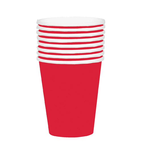 DISPOSABLE CUPS PAPER - APPLE RED 354ML - PACK OF 20
