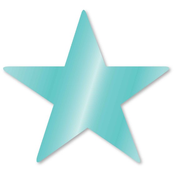STARS - ROBIN'S EGG BLUE FOIL 12CM - PACK 5