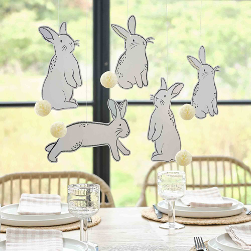 EASTER BUNNY HANGING HONEYCOMB BUNTING DECORATION
