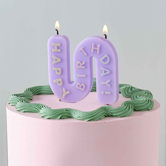 PASTEL WAVE 2 WICK BIRTHDAY CANDLE