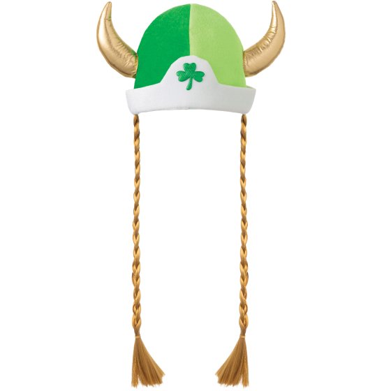 ST PATRICK'S DAY VIKING HAT WITH GOLD BRAIDS