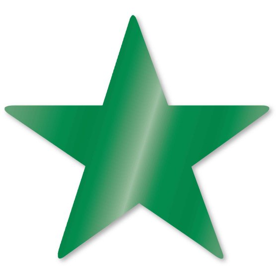 STARS - FESTIVE GREEN FOIL 12CM - PACK 5