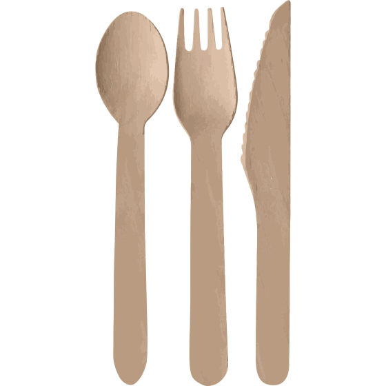 NATURAL ECO WOODEN CUTLERY 24 PIECE SET