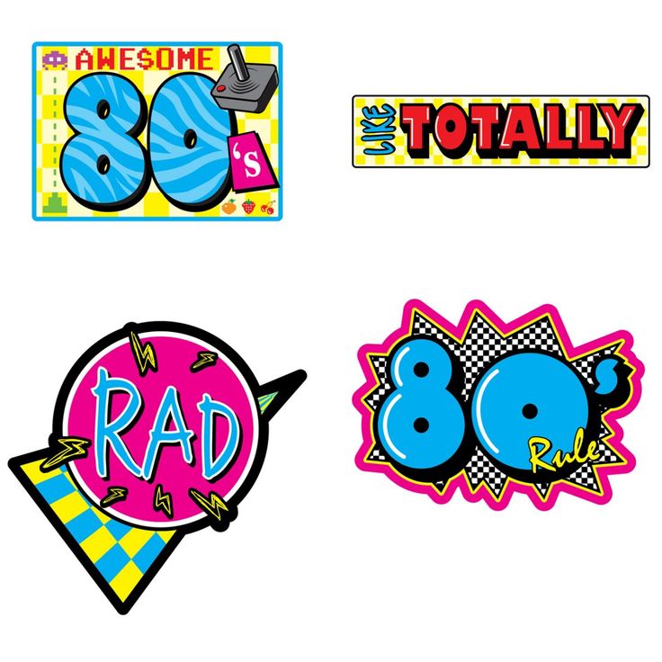 80'S CUT OUT ASSORTMENT - PACK OF 4
