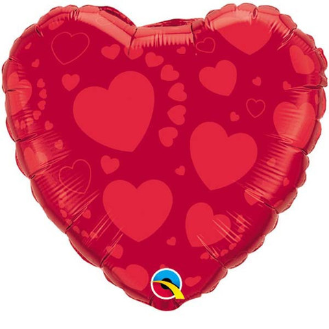 FOIL BALLOON - HEART WITH HEARTS
