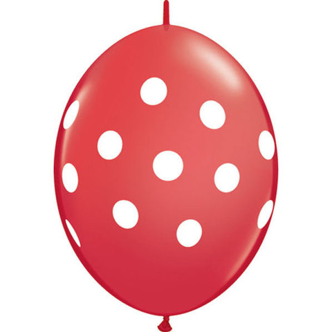 BALLOONS LATEX - QUICK LINK BIG POLKA DOTS RED PACK OF 50