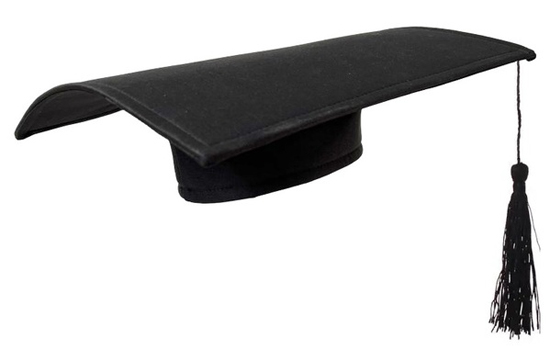 GRADUATION/MORTAR BOARD CAP - BLACK MATERIAL 1 PIECE