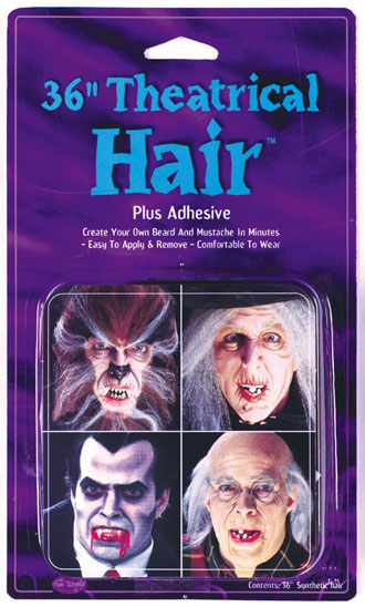 THEATRICAL HAIR WITH ADHESIVE