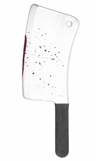 MEAT CLEAVER SILVER/BLACK WITH BLOOD
