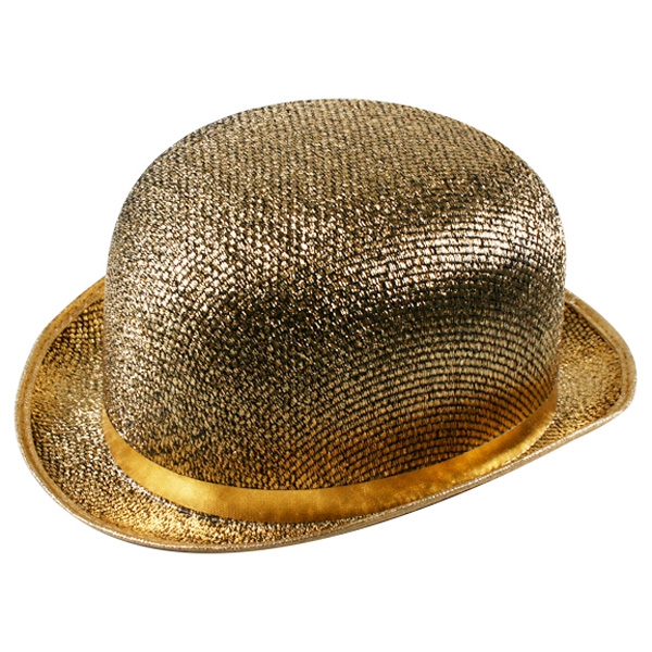 BOWLER HAT - METALLIC GOLD LUREX