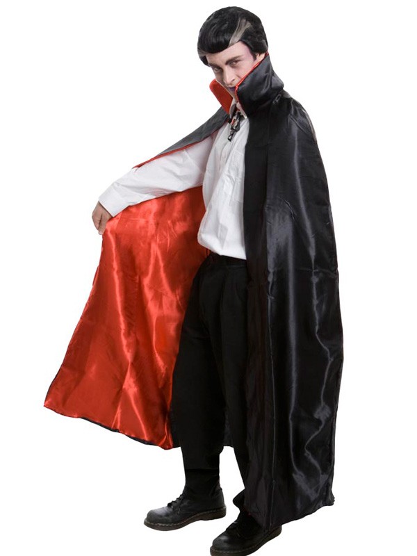BLACK CAPE WITH RED LINING