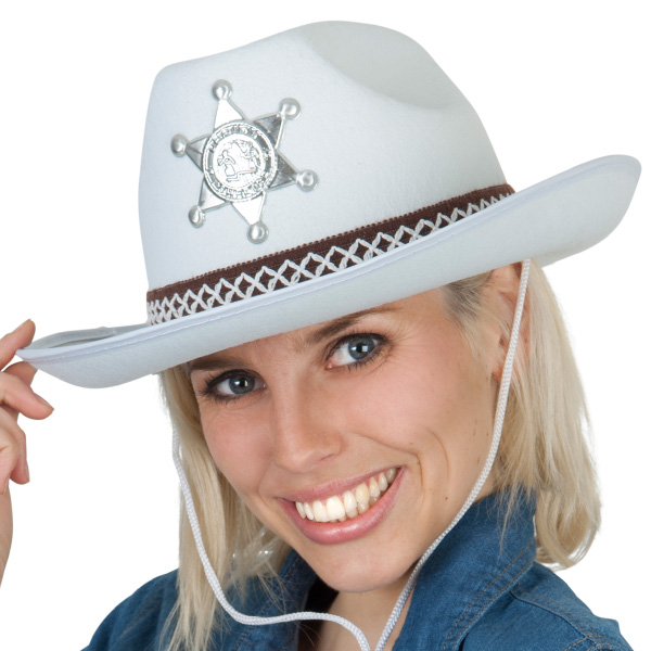 COWBOY HAT - WHITE FELTEX