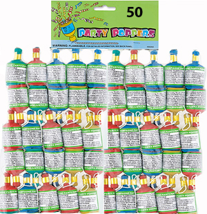 PARTY POPPERS - BULK PACK OF 50