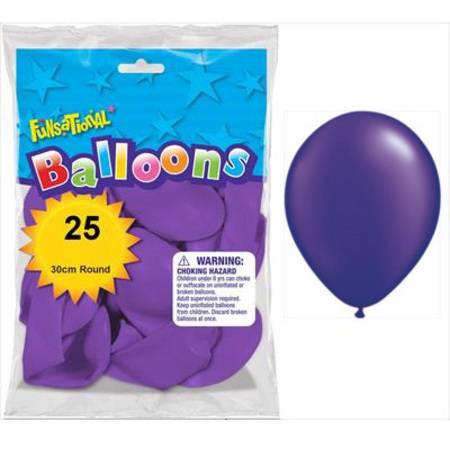 BALLOONS LATEX - FUNSATIONAL PEARL PURPLE PACK OF 25