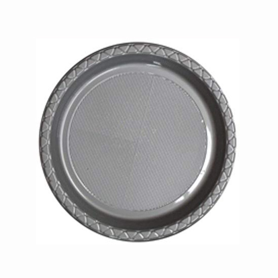 DISPOSABLE ENTREE / SNACK PLATE - SILVER PACK OF 25