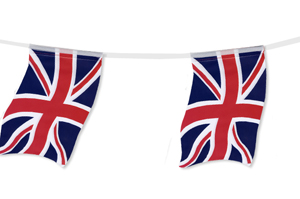 BUNTING OF FLAGS - UK - 10M