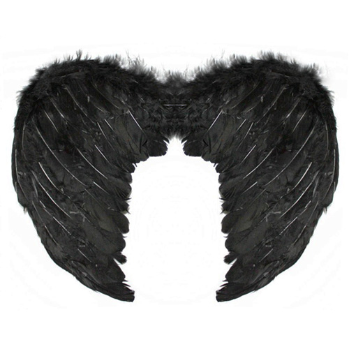 ANGEL WINGS SMALL FEATHERED - BLACK, WHITE, RED & BLUE