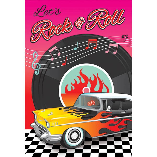 ROCK N' ROLL INVITATIONS - PACK OF 8