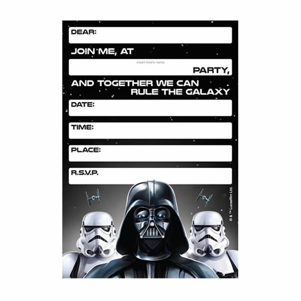 STAR WARS CLASSIC INVITATIONS PACK OF 8