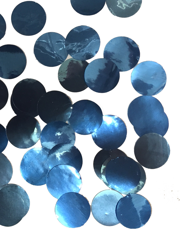 CONFETTI METALLIC BLUE CIRCLES - 250 GRAMS