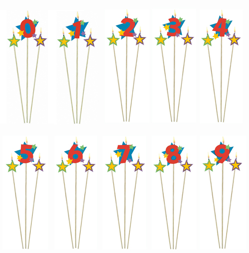NUMERICAL PICK CANDLES (NUMBERS & STARS)