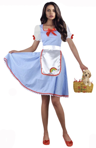 DOROTHY WIZARD OF OZ GINGHAM FANCY DRESS COSTUME - LARGE