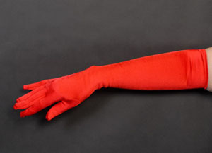 RED SATIN THEATRICAL GLOVES