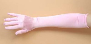 PINK SATIN LOOK THEATRICAL GLOVES
