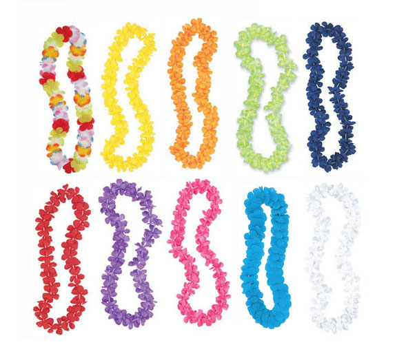 HAWAIIAN FLOWER LEIS AVAILABLE IN 10 DIFFERENT COLOURS