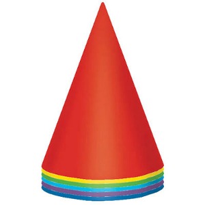 HATS - PARTY HATS SOLID COLOUR - PACK OF 12